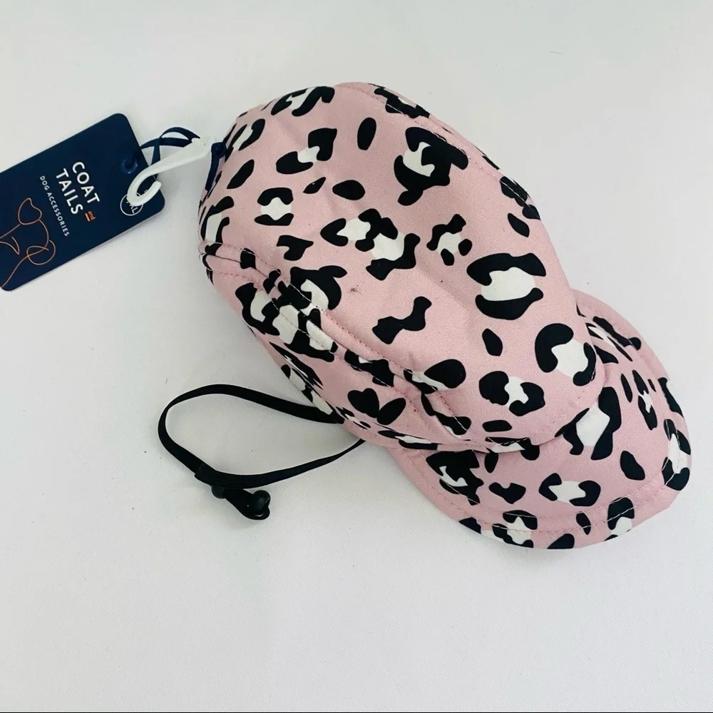 NWT Coat and Tails Pink and Black Leopard Dog Hat L/XL - Picture 2 of 5